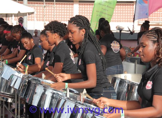 Girl High School Steel Orchestra. (IWN photo)