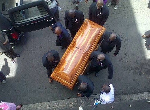 Pallbearers carry Nicole Sylvester's coffin at her funeral on Wednesday. (Photo: Rochelle Baptiste/Facebook)
