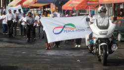 The Peace Road march makes its way through Kingstown. (IWN photo)