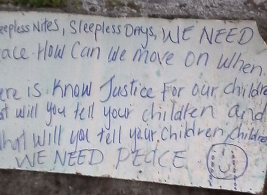 One of the placards erected in Fancy on Tuesday.