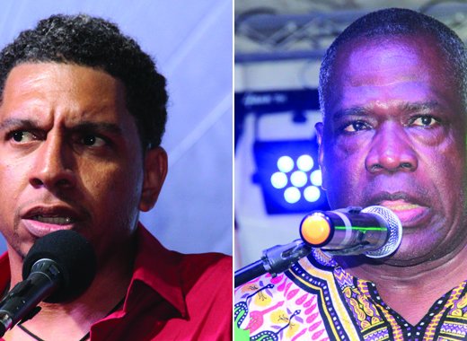 Minister of Foreign Affairs, Sen. Camillo Gonsalves, left, and professor Wellington Ramos. (IWN photos)