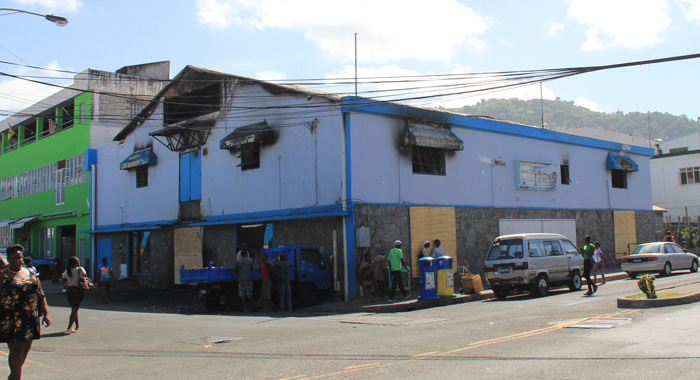 The blaze occured one week after Coreas Mini Mart on Lower Bay Street, Kingstown, was gutted by fire. (IWN photo)