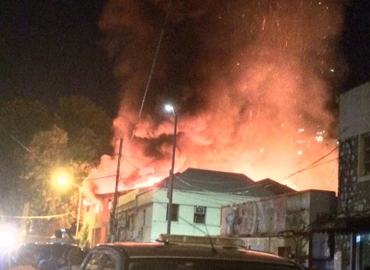 The fire was the second in Kingstown in a week. (IWN Photo)