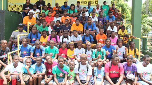 Participants in the football camp.