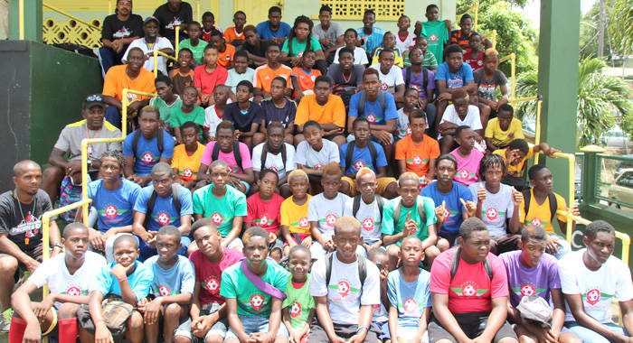 Participants in the football camp.