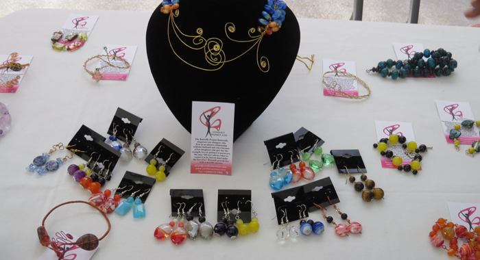 Handmade jewellery made by survivors under the “Butterfly Project”.