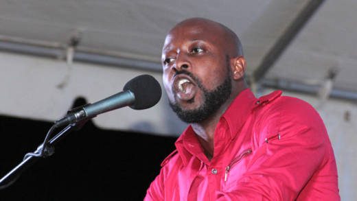 Carlos James, addresses a ULP rally in Redemption Sharpes in September 2015. (iWN photo)