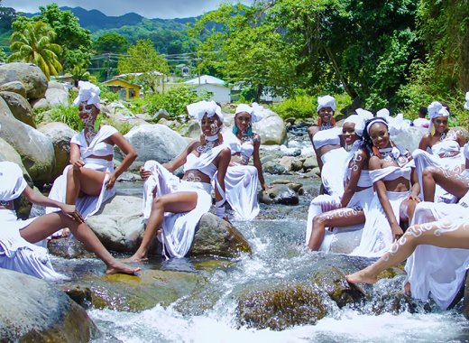 The nine contestants in the National Miss Heritage competition.