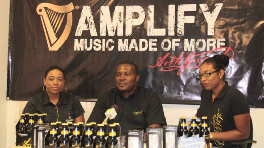 Guinness marketing officials, from left, Cenica Patterson, Kelvin Franklyn, and Nadia Hercules-Alexander. (IWN photo)