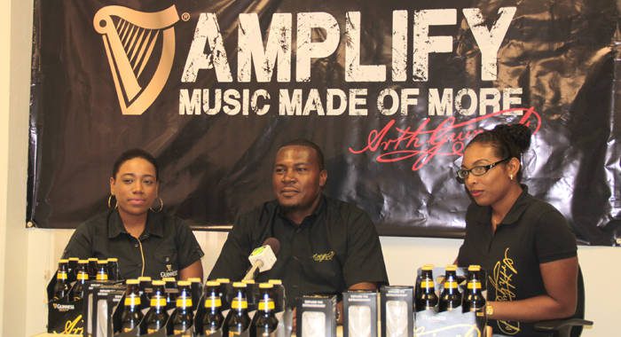 Guinness marketing officials, from left, Cenica Patterson, Kelvin Franklyn, and Nadia Hercules-Alexander. (IWN photo)