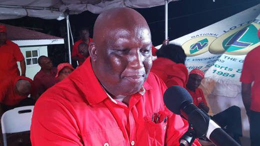 Jimmy Prince addressing the ULP rally in Richland Park Sunday night. (Photo: Lance Neverson/Facebook)