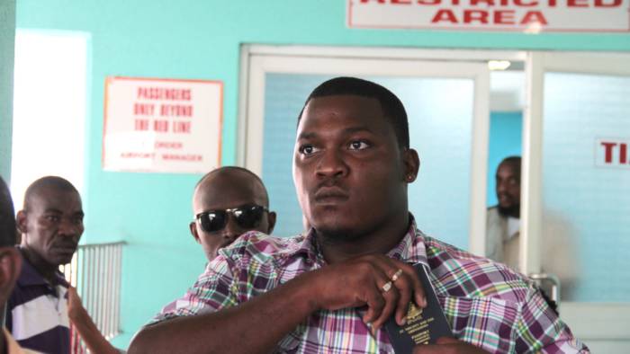 Kamorni Antoine was escorted from Barbados by his lawyer this month and later charged with burglary. (IWN photo)