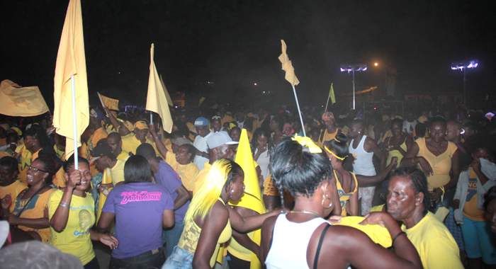 NDP supporters at the rally on Saturday. (IWN photo)