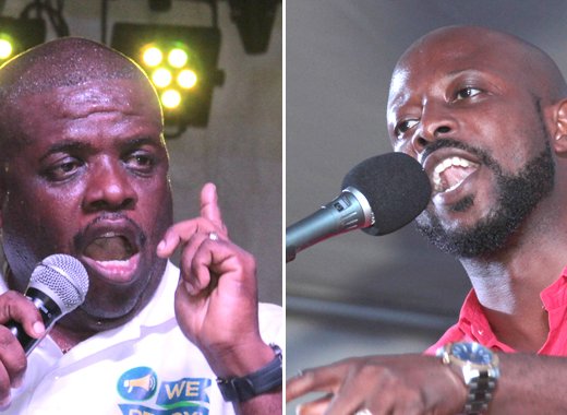MP for North Leeward, Roland "Patel" Matthews, left, and the ULP's Carlos James. (IWN file photos)