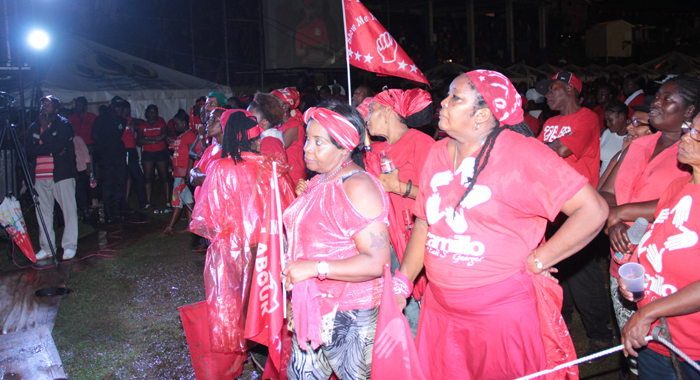 Persons at the rally listen to Phillips' address.  (IWN photo)