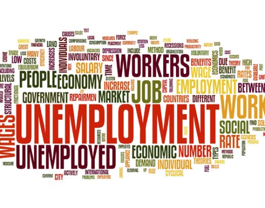 Unemployment concept in tag cloud
