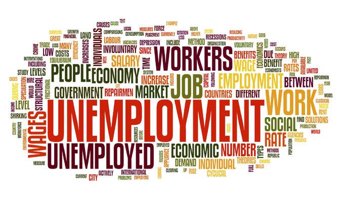 Unemployment concept in tag cloud