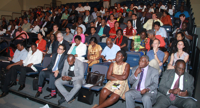 Participants at the opening ceremony of the Caribbean-Pacific Agri-Food Forum in Barbados on Monday. (Photo: Kenroy Ambris)