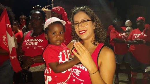 Prime Minister Ralph Gonsalves' daughter, Isis Gonsalves at a campaign event this week. (Photo: Anthony Dennie/Facebook)