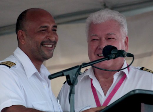 Pilots Everett Best and Jonathan Palmer speaker at the event on Thursday. (IWN photo)