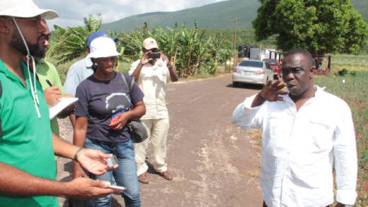 Saleem Clarke, manager of New Forest/Duff House Agro-Park in Manchester, Jamaica, explains the concept of an agro-park. (IWN photo)