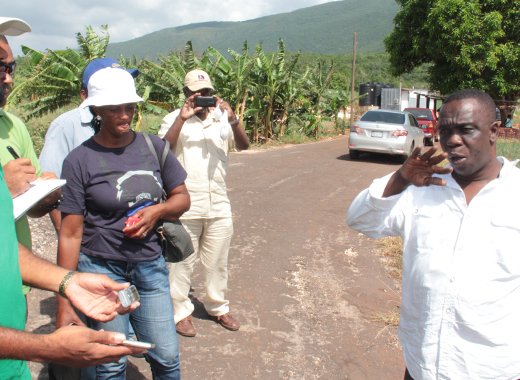 Saleem Clarke, manager of New Forest/Duff House Agro-Park in Manchester, Jamaica, explains the concept of an agro-park. (IWN photo)