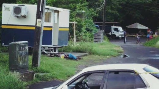 Police say Rousse collapsed and died after reporting the stabbing to officers at the mobile police station.