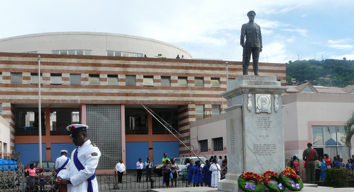 The parade was held at the Cenotaph in Kingstown. (Police photo)