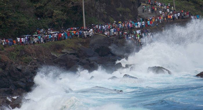 The students died when a minibus crashed into the raging seas at Rock Gutter on Jan. 12, 2015. (IWN photo)
