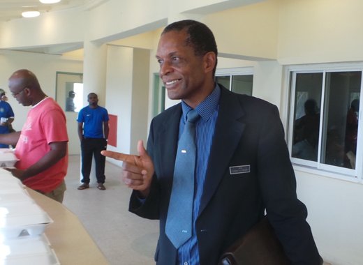 Venold Coombs, seen here after his re-election as SVGFF president in November 2015,  has been banned by FIFA from all related activities for two year. FIFA has also fined him US$40,000. (Photo: E. Glenford Prescott)