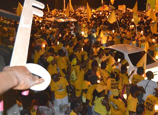 NDP supporters at the party's rally in Sion Hill Wednesday night. (Photo: NDP/Facebook)