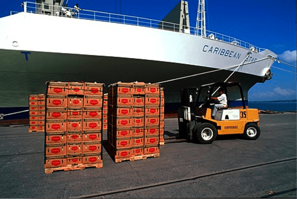 Bananas shipped by boat