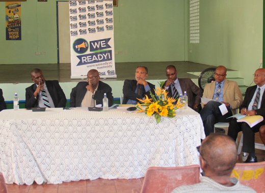 Opposition MPs at the New Democratic Party's press conference on Thursday. (IWN photo)