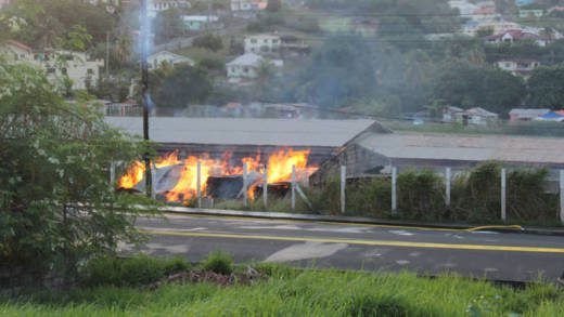 The fire continued to blaze at 7 a.m. Thursday,  five hours after it was first reported. (IWN photo)