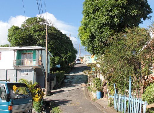 The area in Sion Hill where the broken street light is located. (IWN photo)