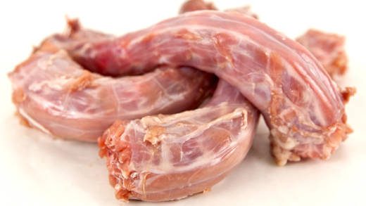 Chicken necks -- a common ingredient in dog food.