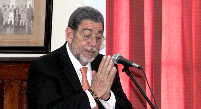 Prime Minister Ralph Gonsalves speaking in Parliament. (IWN file photo)