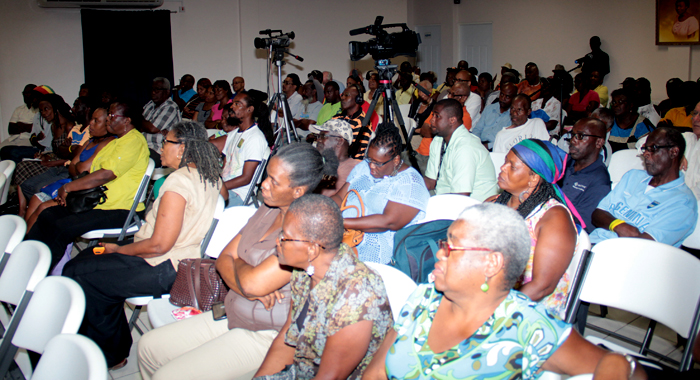 A section of the audience at the NDP's "People's Budget" on Monday.