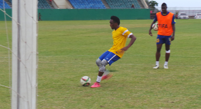 Oalex Anderson practising penalties