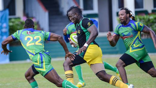 Action in the Rugby World Cup 2019 Qualifier between Jamaica and St Vincent and the Grenadines at Arnos Vale. (Photo: World Rugby/Edward Newman)