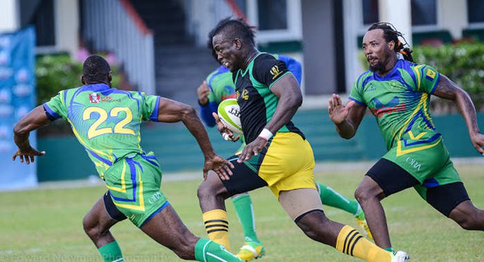 Action in the Rugby World Cup 2019 Qualifier between Jamaica and St Vincent and the Grenadines at Arnos Vale. (Photo: World Rugby/Edward Newman)