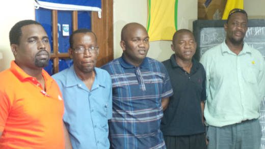 From left: Dwight Roberts, John Hinds, Yosiah Dascent, Ottnel Douglas, Wayne Grant 