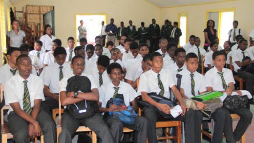 Grammar School students at the opening ceremony of their ICT Fair. (IWN photo)