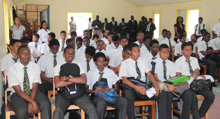 Grammar School students at the opening ceremony of their ICT Fair. (IWN photo)
