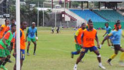 Vincy Heat during a practice session Tuesday afternoon at Arnos Vale.