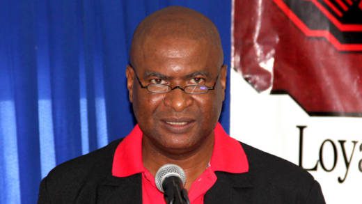 President of the SVG Teachers' Union, Oswald Robinson addressing Tuesday's biennial convention. (IWN photo)