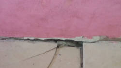 Large cracks have appeared in the Canouan Government School.