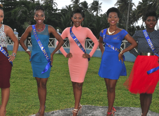 The five contestants. From left: Cristal Pope, Zoneh Seymour, Kimesia Bowens, Monifar Cordice, and Lorice Nero.