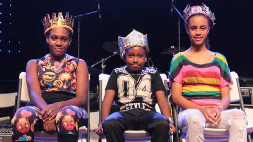 From left: Junior Soca Monarch, Kristiana Christopher; Primary School Calypso Monarch, Kristian Christopher, Secondary School Calypso Monarch, Tia Wyllie. (IWN photo)