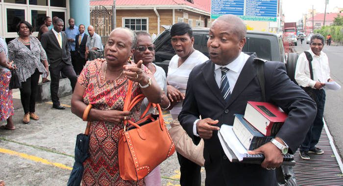 In the early stages, the exchange between NDP activist Margaret London and Assistant DPP Colin John appeared to be bantering between the two. (IWN photo)